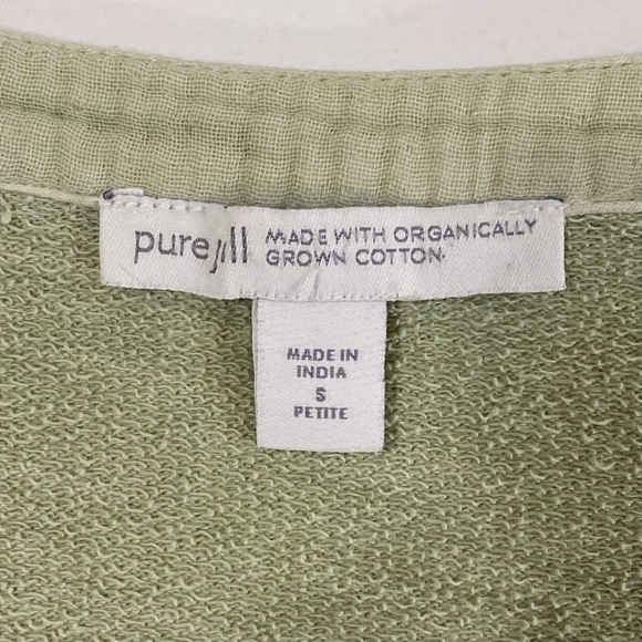 Pure Jill Organic Cotton Tunic Top Light Green Size S Petite - Picture 4 of 8